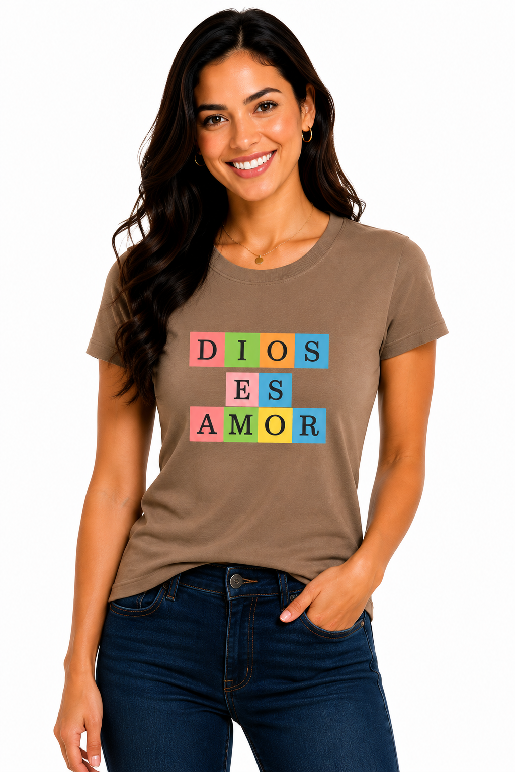 Camiseta Dios es amor cuadrados