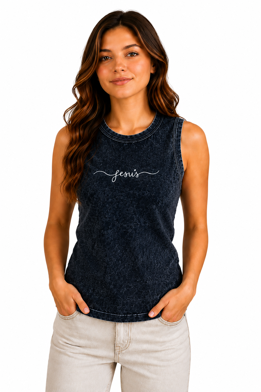 Camiseta sisa Jesús Acid wash