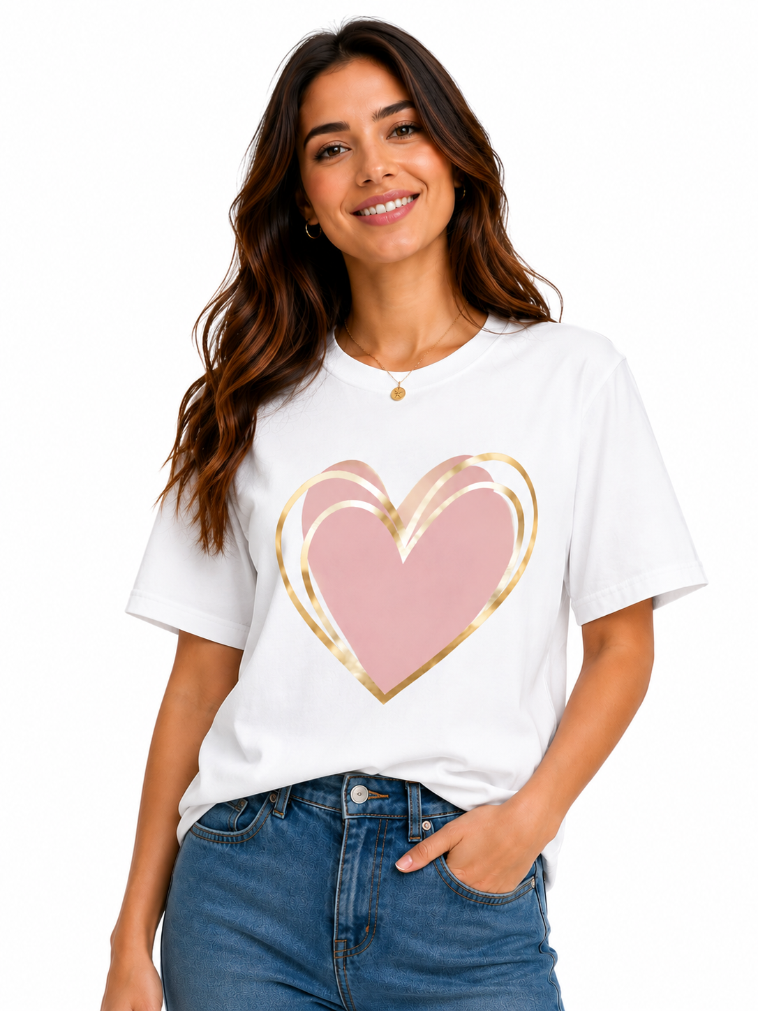 Corazon plateado fondo rosa