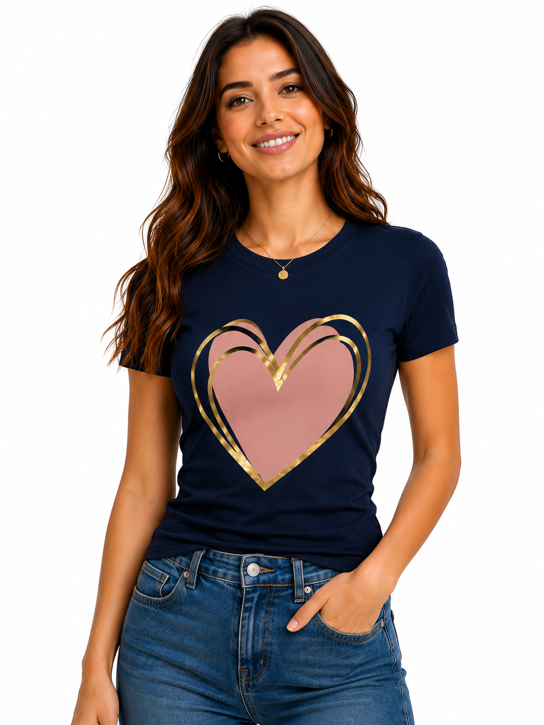 Corazon plateado fondo rosa
