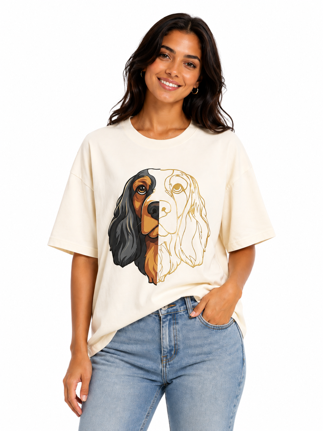 Perro lineas dorado