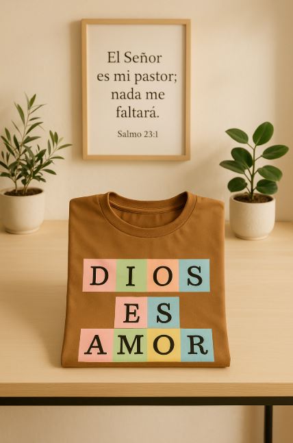 Camiseta Dios es amor cuadrados