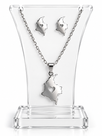 Set de aretes y collar amor a colombia