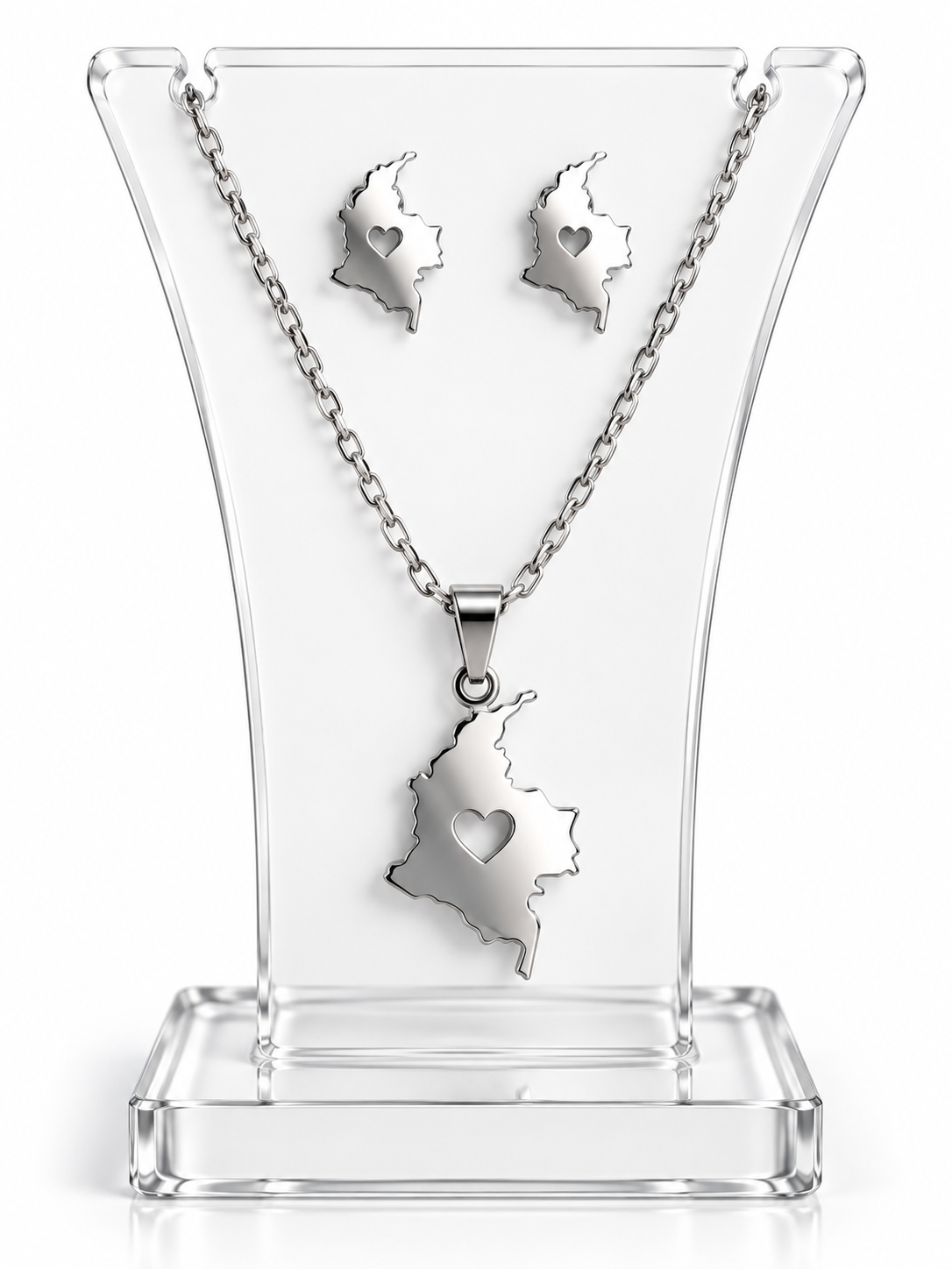 Set de aretes y collar amor a colombia