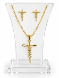 Set de aretes y collar Jesus