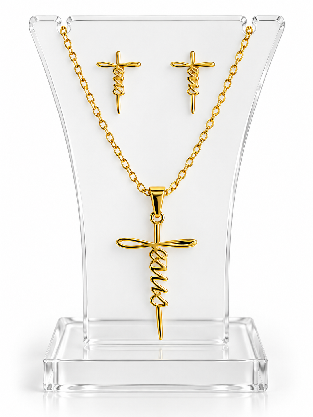 Set de aretes y collar Jesus