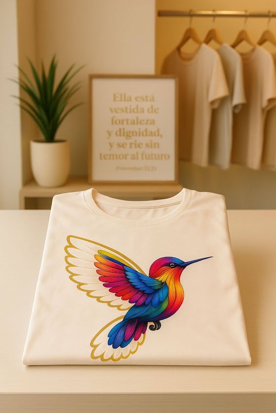 Camiseta Creación de Dios Colibrí Colores
